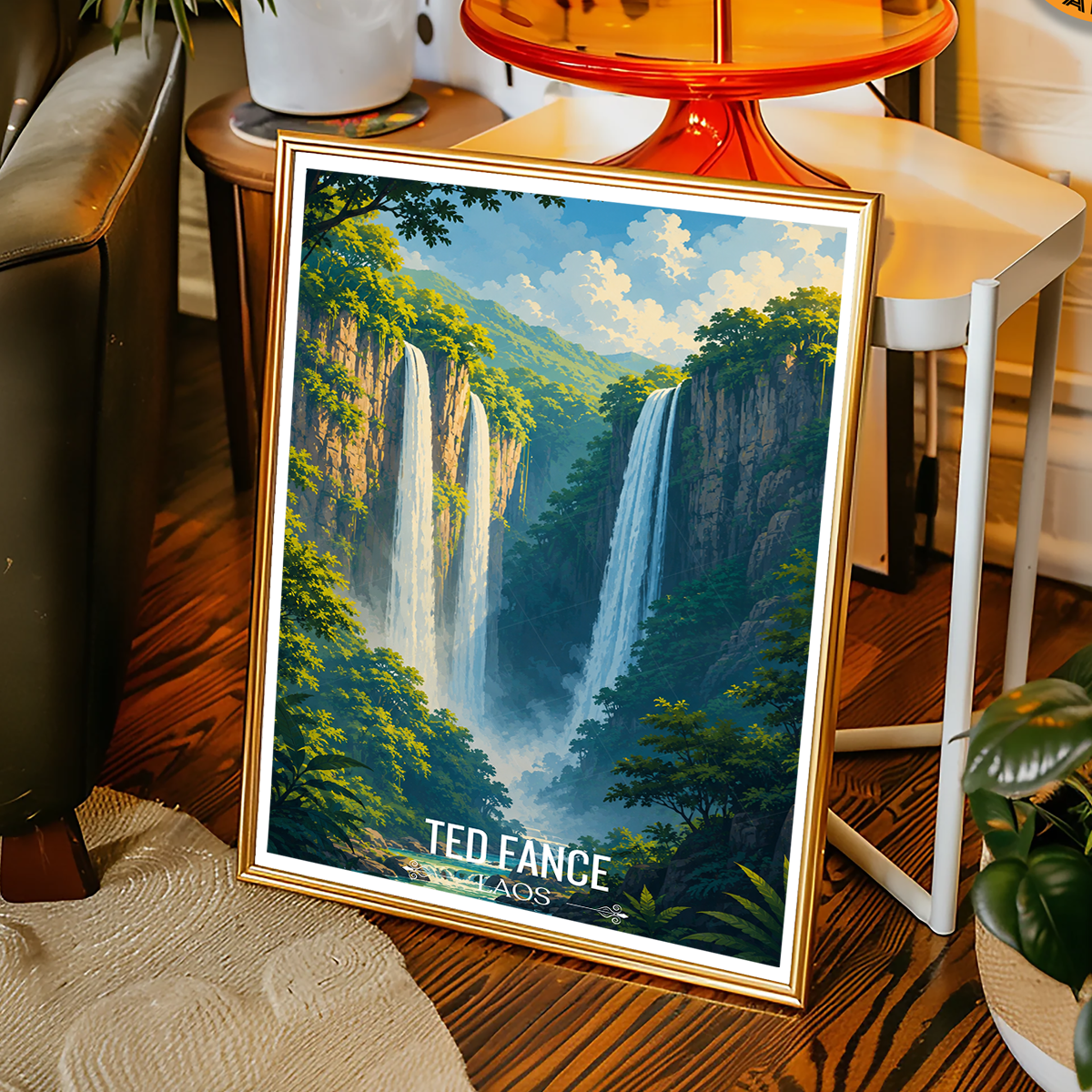 Ted Fane - Laos - Travel Art Wall Decor Poster Print - Art Print - Travel Art Poster