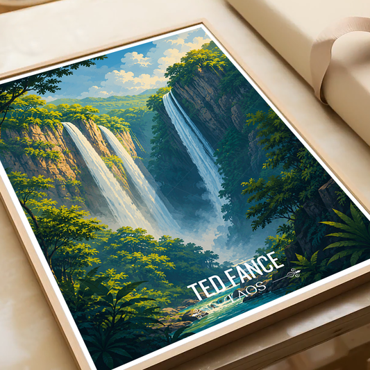 Ted Fane - Laos - Travel Art Wall Decor Poster Print - Art Print - Travel Art Poster