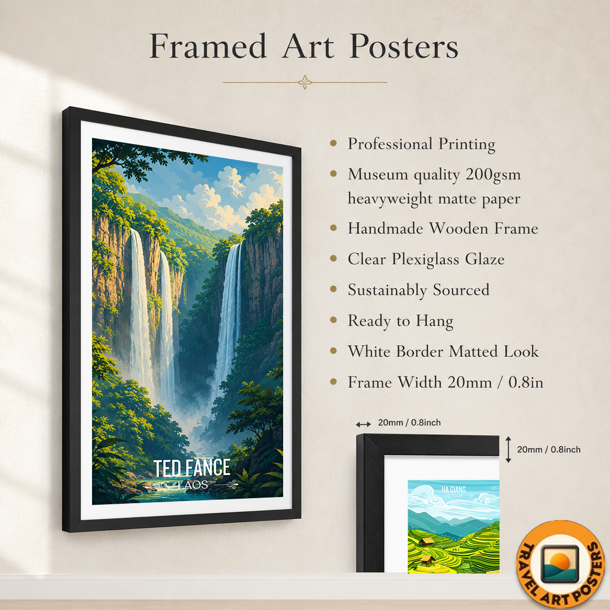 Ted Fane - Laos - Travel Art Wall Decor Poster Print - Art Print - Travel Art Poster
