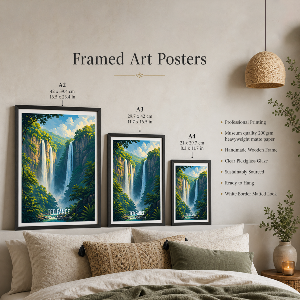 Ted Fane - Laos - Travel Art Wall Decor Poster Print - Art Print - Travel Art Poster