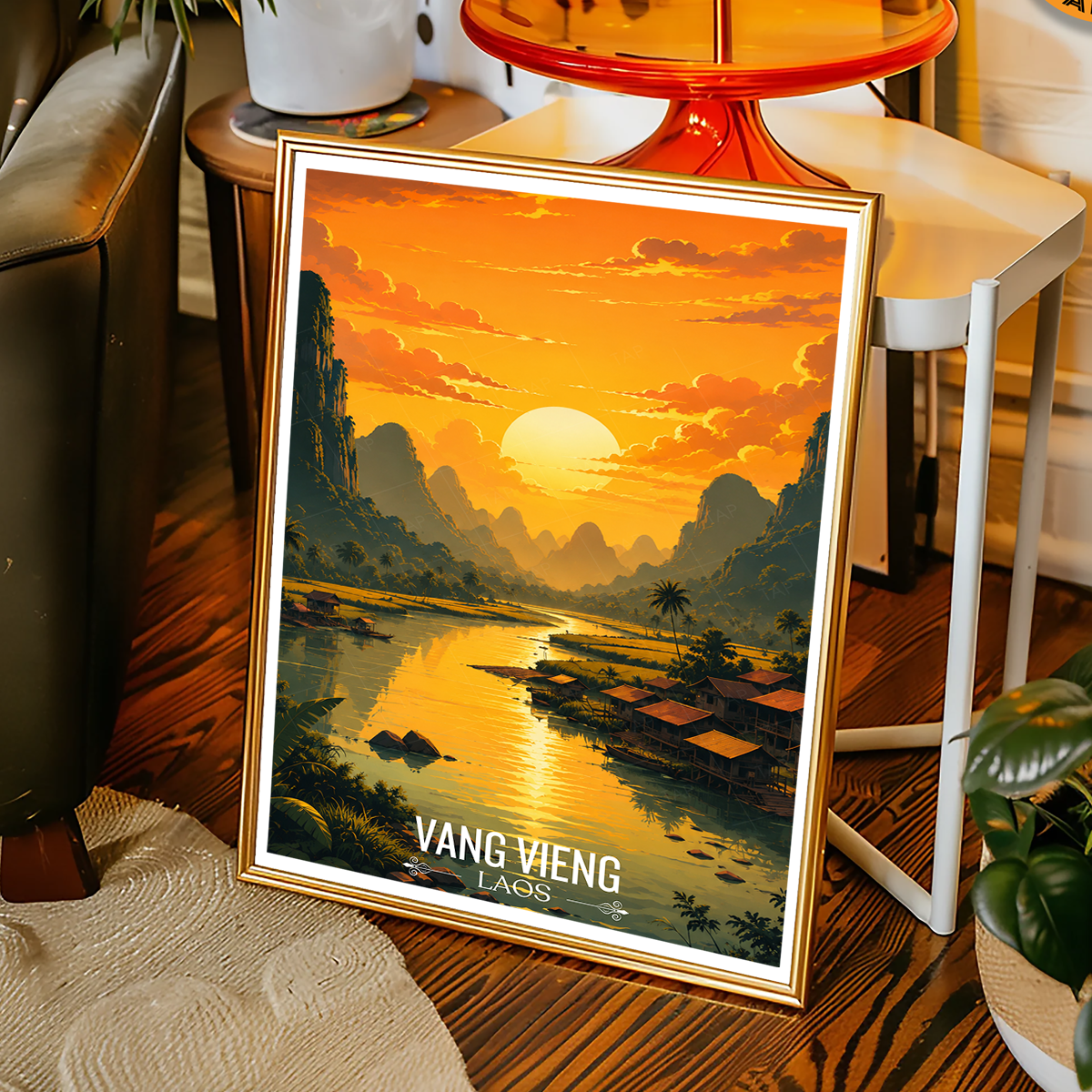 Vang Vieng - Laos - Travel Art Wall Decor Poster Print - Art Print - Travel Art Poster