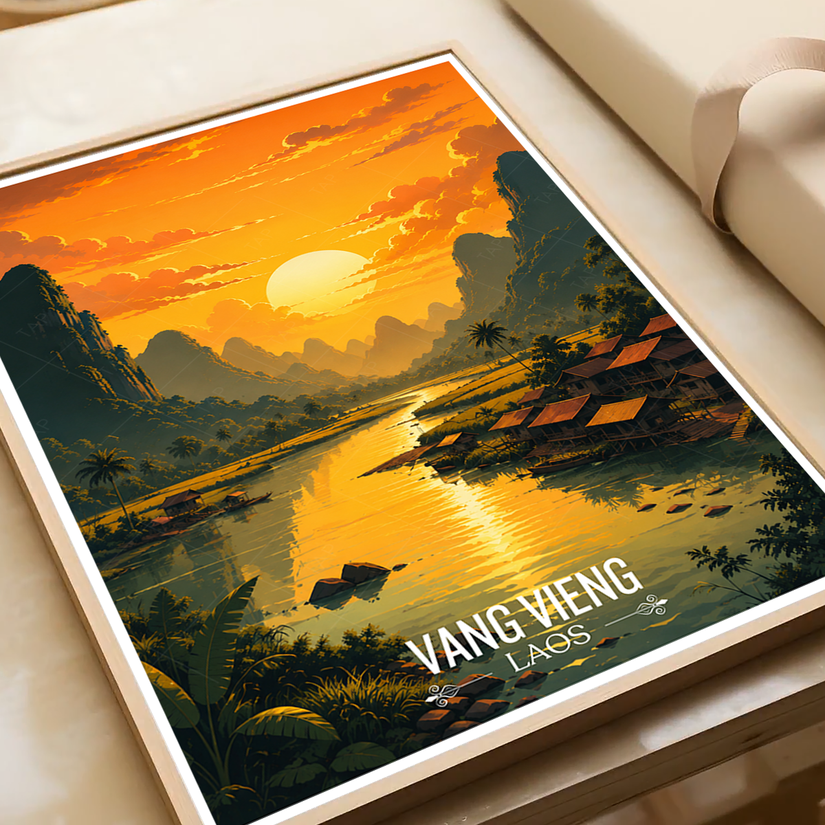 Vang Vieng - Laos - Travel Art Wall Decor Poster Print - Art Print - Travel Art Poster