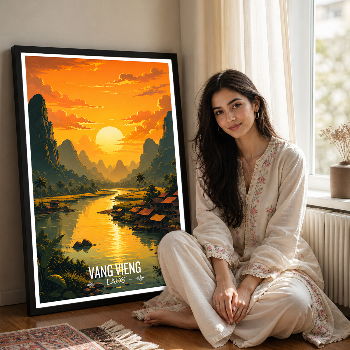 Vang Vieng - Laos - Travel Art Wall Decor Poster Print - Art Print - Travel Art Poster
