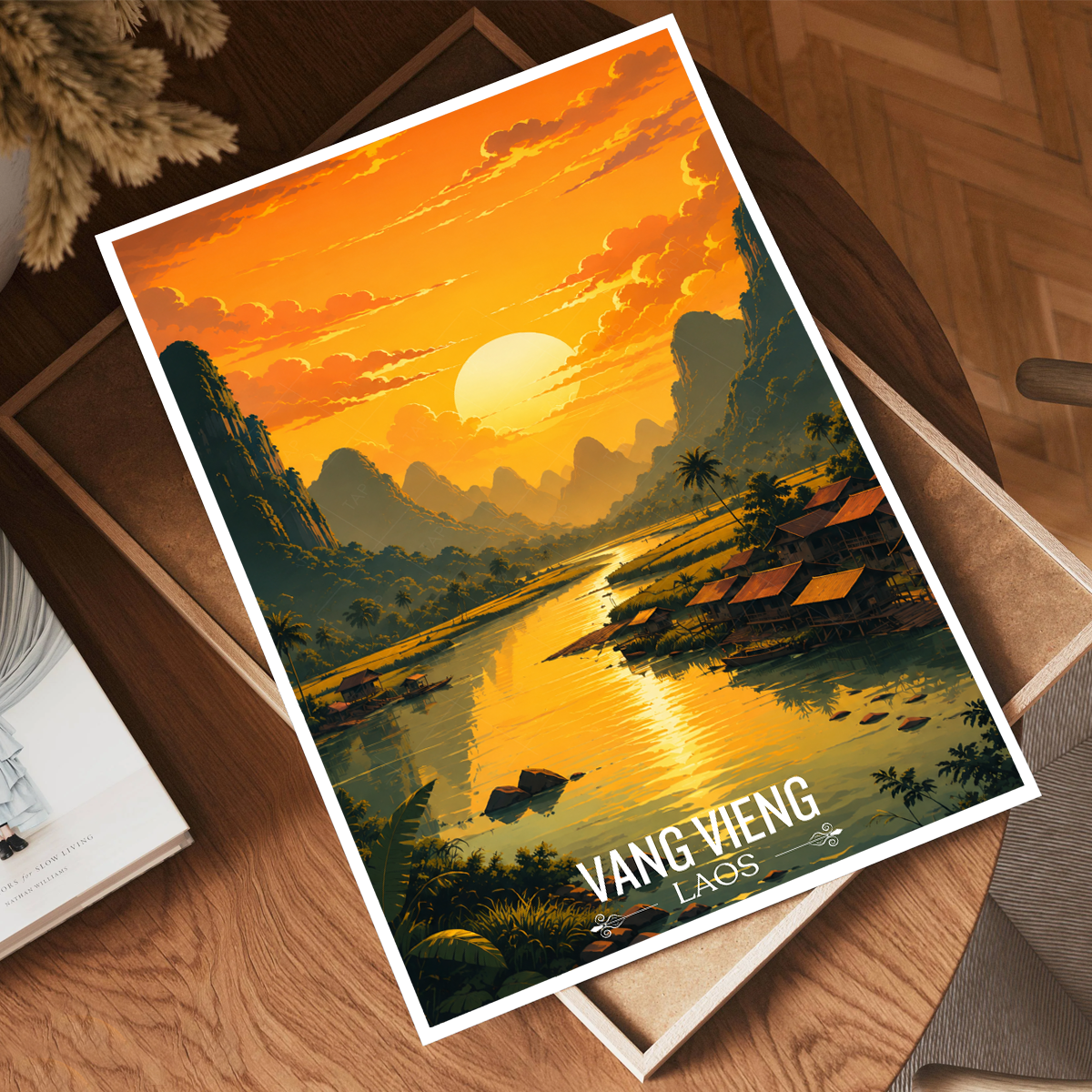 Vang Vieng - Laos - Travel Art Wall Decor Poster Print - Art Print - Travel Art Poster