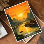 Vang Vieng - Laos - Travel Art Wall Decor Poster Print - Art Print - Travel Art Poster
