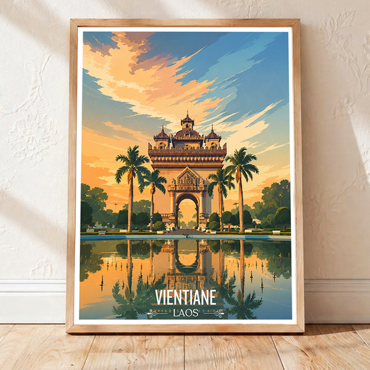 Vientiane - Laos - Travel Art Wall Decor Poster Print - Art Print - Travel Art Poster