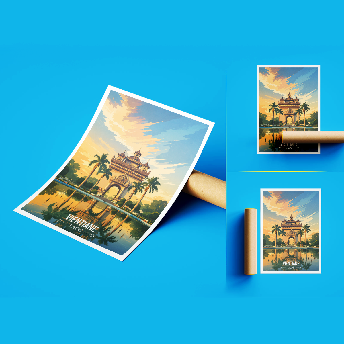 Vientiane - Laos - Travel Art Wall Decor Poster Print - Art Print - Travel Art Poster