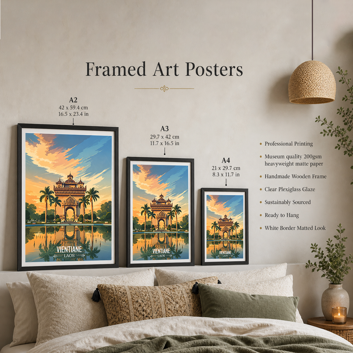 Vientiane - Laos - Travel Art Wall Decor Poster Print - Art Print - Travel Art Poster