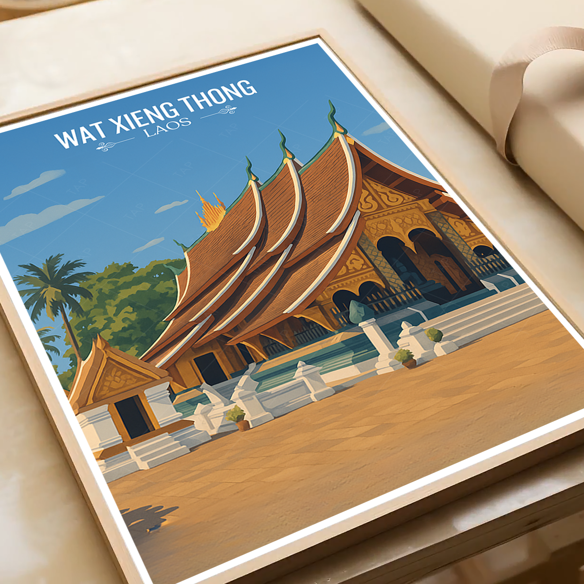 Wat Xieng Thong - Laos - Travel Art Wall Decor Poster Print - Art Print - Travel Art Poster