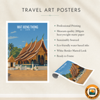 Wat Xieng Thong - Laos - Travel Art Wall Decor Poster Print - Art Print - Travel Art Poster