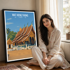 Wat Xieng Thong - Laos - Travel Art Wall Decor Poster Print - Art Print - Travel Art Poster