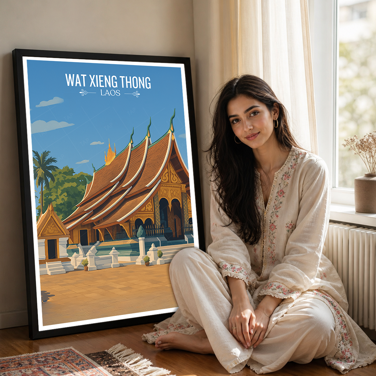 Wat Xieng Thong - Laos - Travel Art Wall Decor Poster Print - Art Print - Travel Art Poster