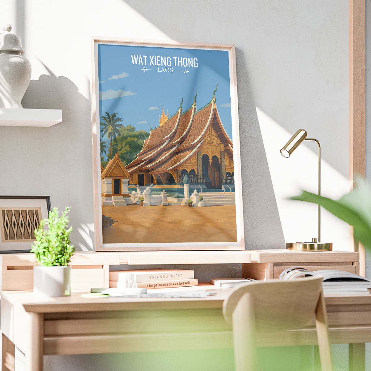 Wat Xieng Thong - Laos - Travel Art Wall Decor Poster Print - Art Print - Travel Art Poster