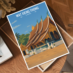 Wat Xieng Thong - Laos - Travel Art Wall Decor Poster Print - Art Print - Travel Art Poster