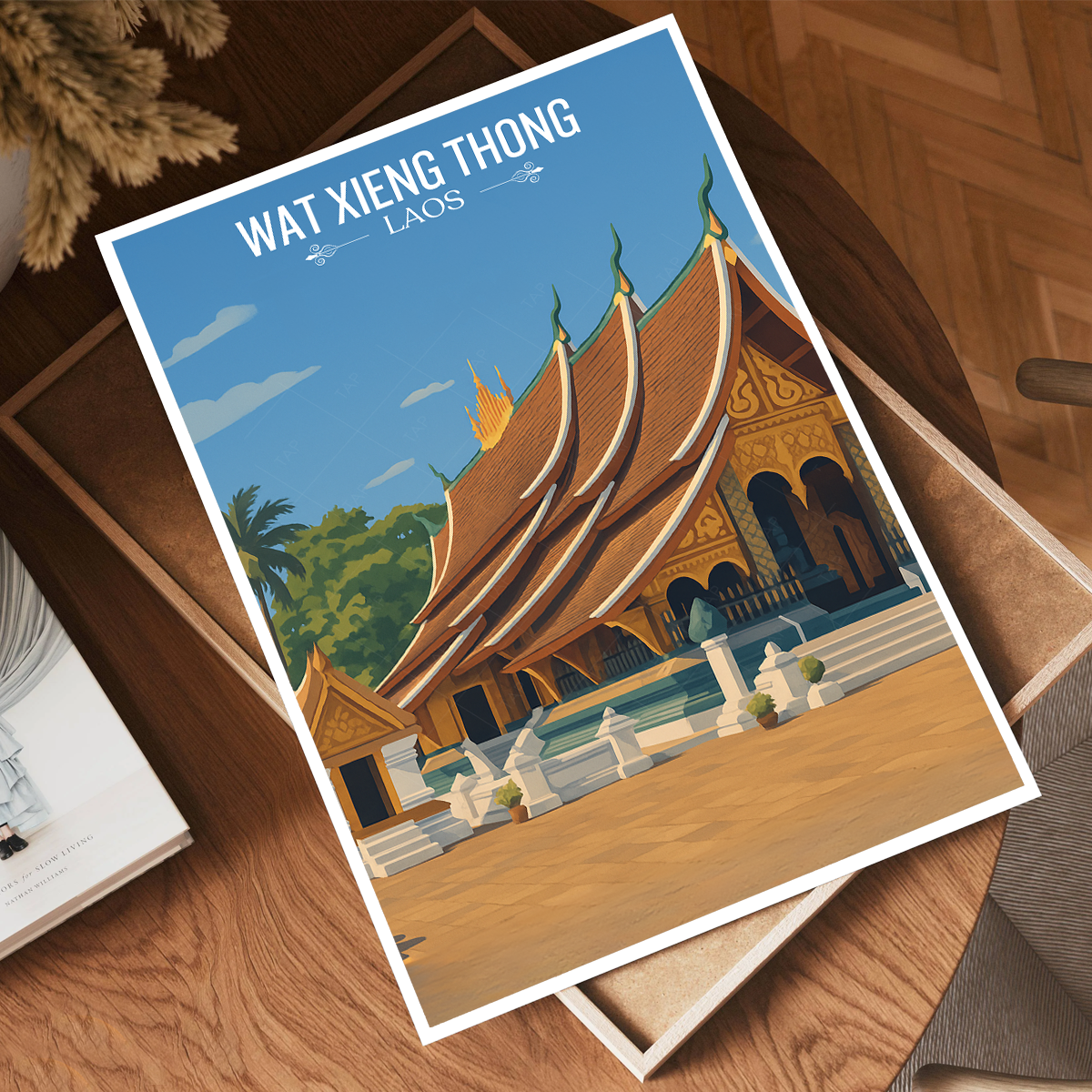 Wat Xieng Thong - Laos - Travel Art Wall Decor Poster Print - Art Print - Travel Art Poster