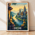 Xieng Thong - Laos - Travel Art Wall Decor Poster Print - Art Print - Travel Art Poster