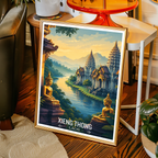 Xieng Thong - Laos - Travel Art Wall Decor Poster Print - Art Print - Travel Art Poster