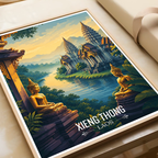 Xieng Thong - Laos - Travel Art Wall Decor Poster Print - Art Print - Travel Art Poster