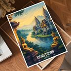 Xieng Thong - Laos - Travel Art Wall Decor Poster Print - Art Print - Travel Art Poster