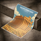 Baalbek Roman Ruins - Lebanon - Travel Art Wall Deco Poster Print - Art Print - Travel Art Poster