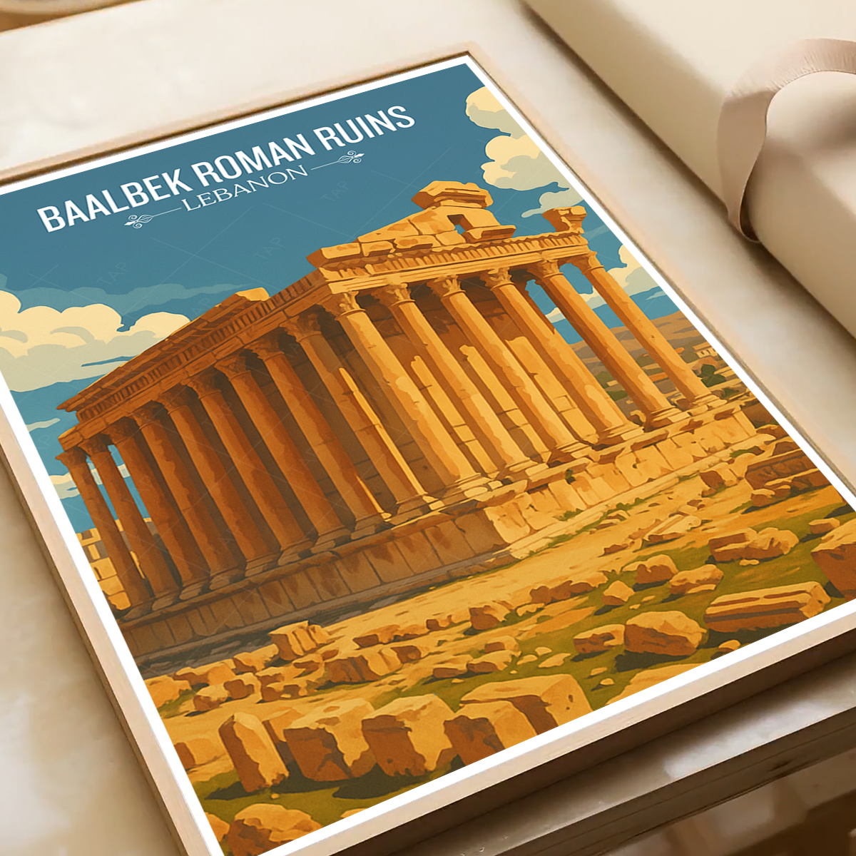 Baalbek Roman Ruins - Lebanon - Travel Art Wall Deco Poster Print - Art Print - Travel Art Poster
