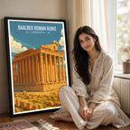 Baalbek Roman Ruins - Lebanon - Travel Art Wall Deco Poster Print - Art Print - Travel Art Poster