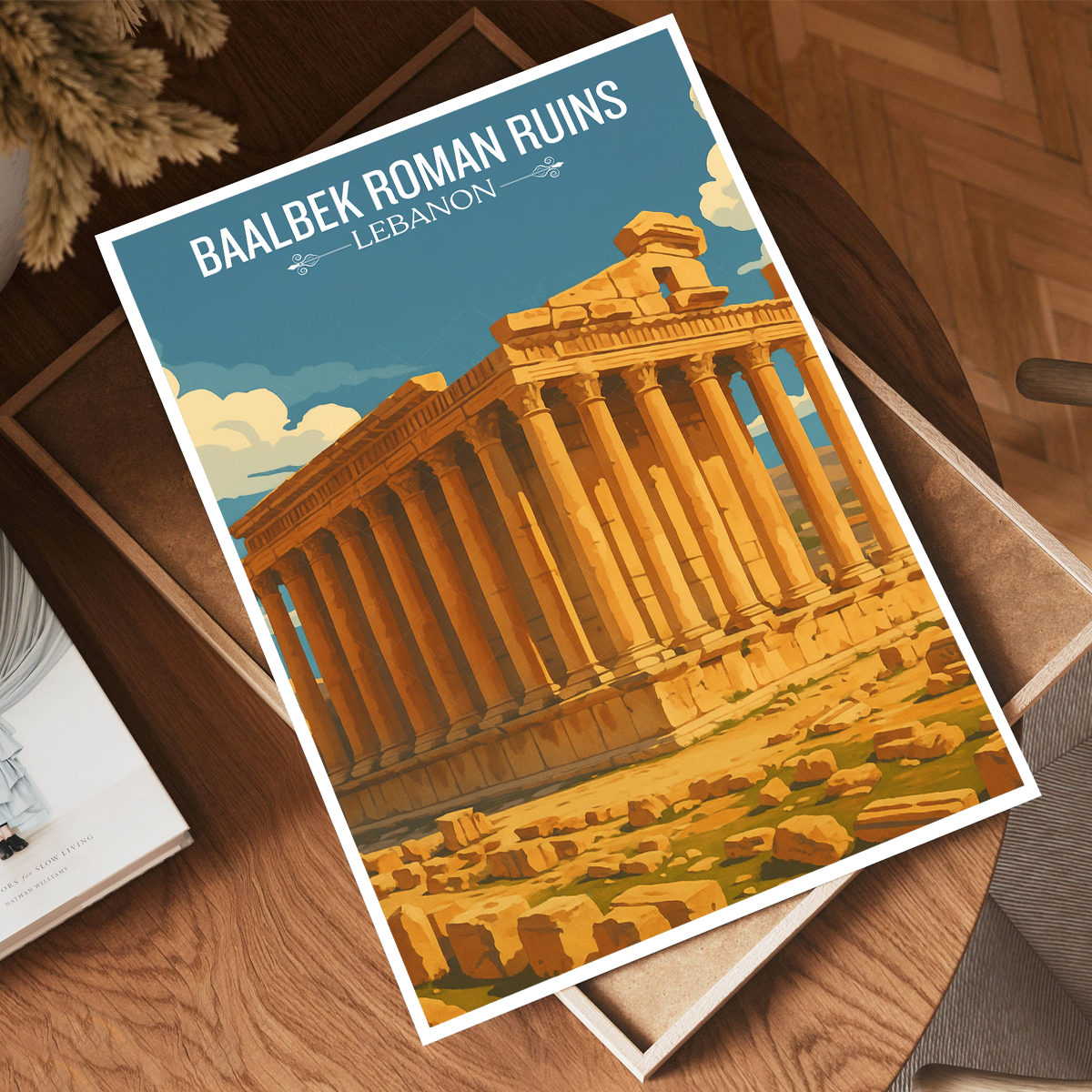 Baalbek Roman Ruins - Lebanon - Travel Art Wall Deco Poster Print - Art Print - Travel Art Poster