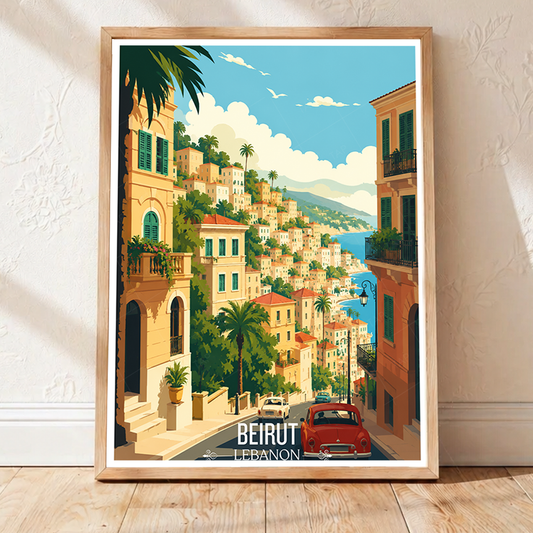 Beirut - Lebanon - Travel Art Wall Deco Poster Print - Art Print - Travel Art Poster
