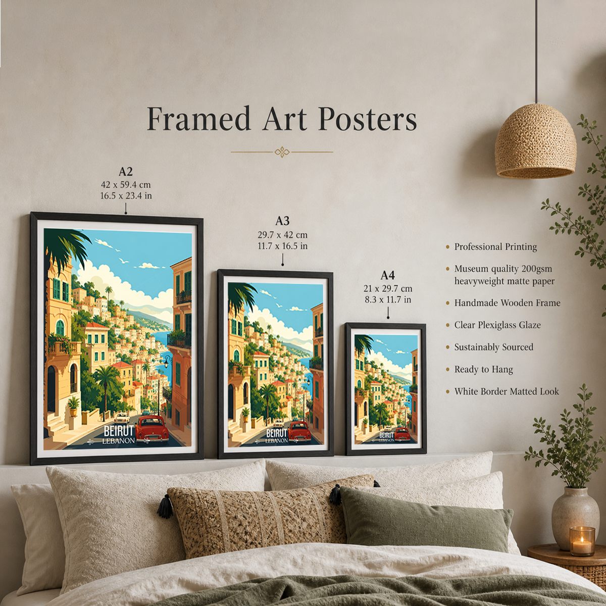 Beirut - Lebanon - Travel Art Wall Deco Poster Print - Art Print - Travel Art Poster