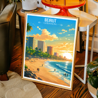 Beirut City - Lebanon - Travel Art Wall Deco Poster Print - Art Print - Travel Art Poster