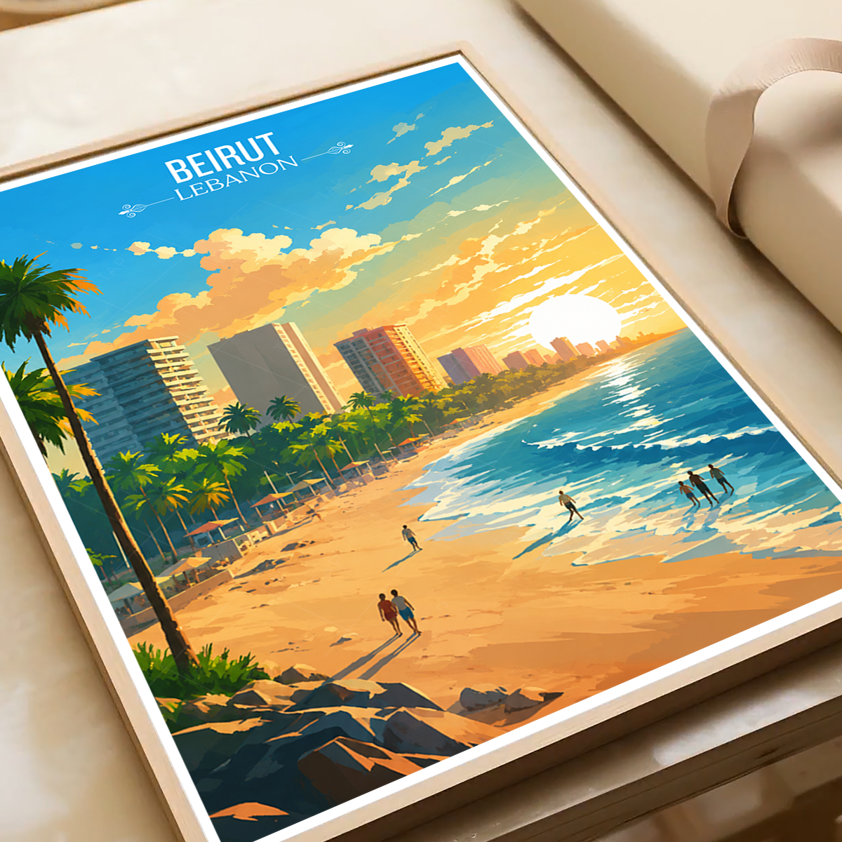 Beirut City - Lebanon - Travel Art Wall Deco Poster Print - Art Print - Travel Art Poster