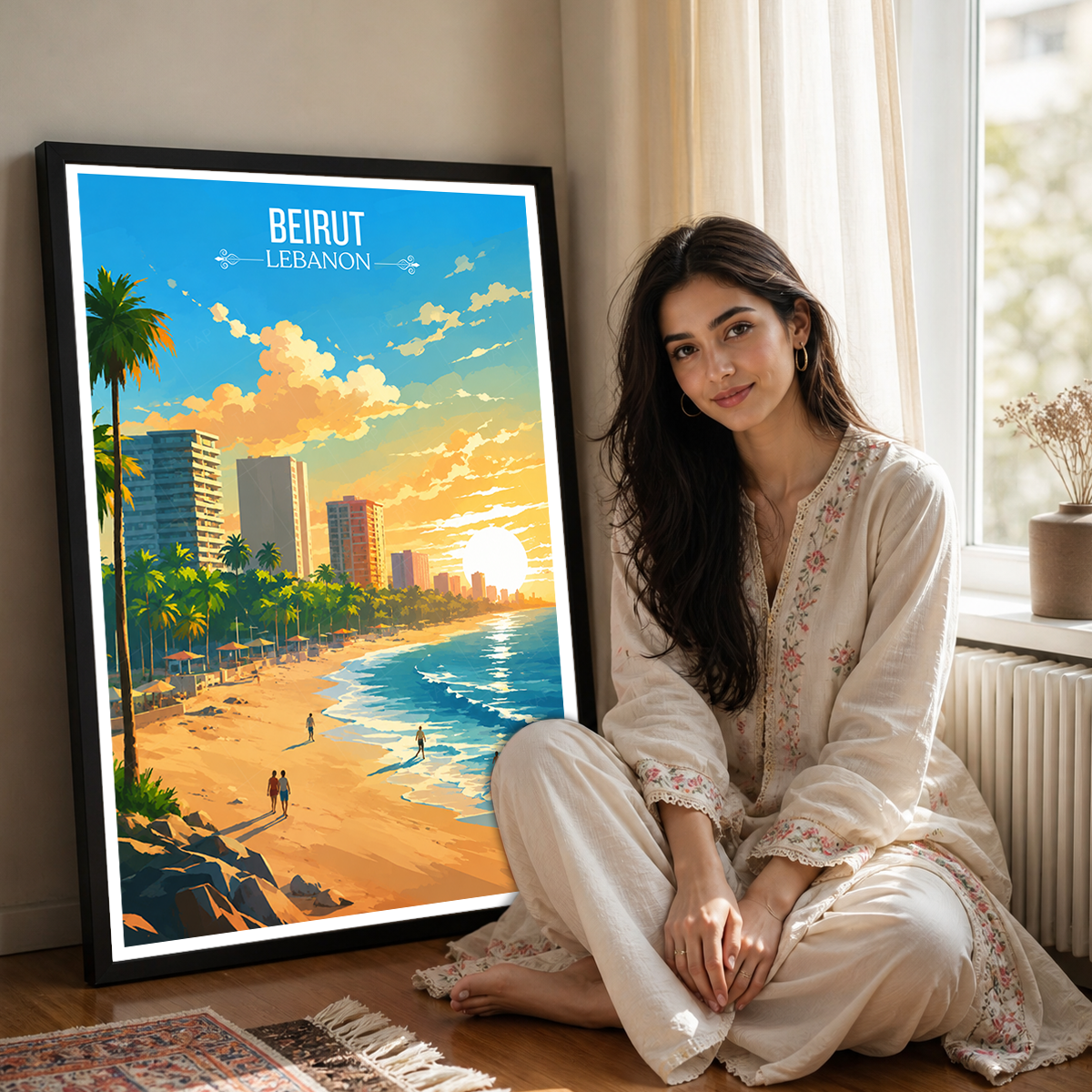 Beirut City - Lebanon - Travel Art Wall Deco Poster Print - Art Print - Travel Art Poster