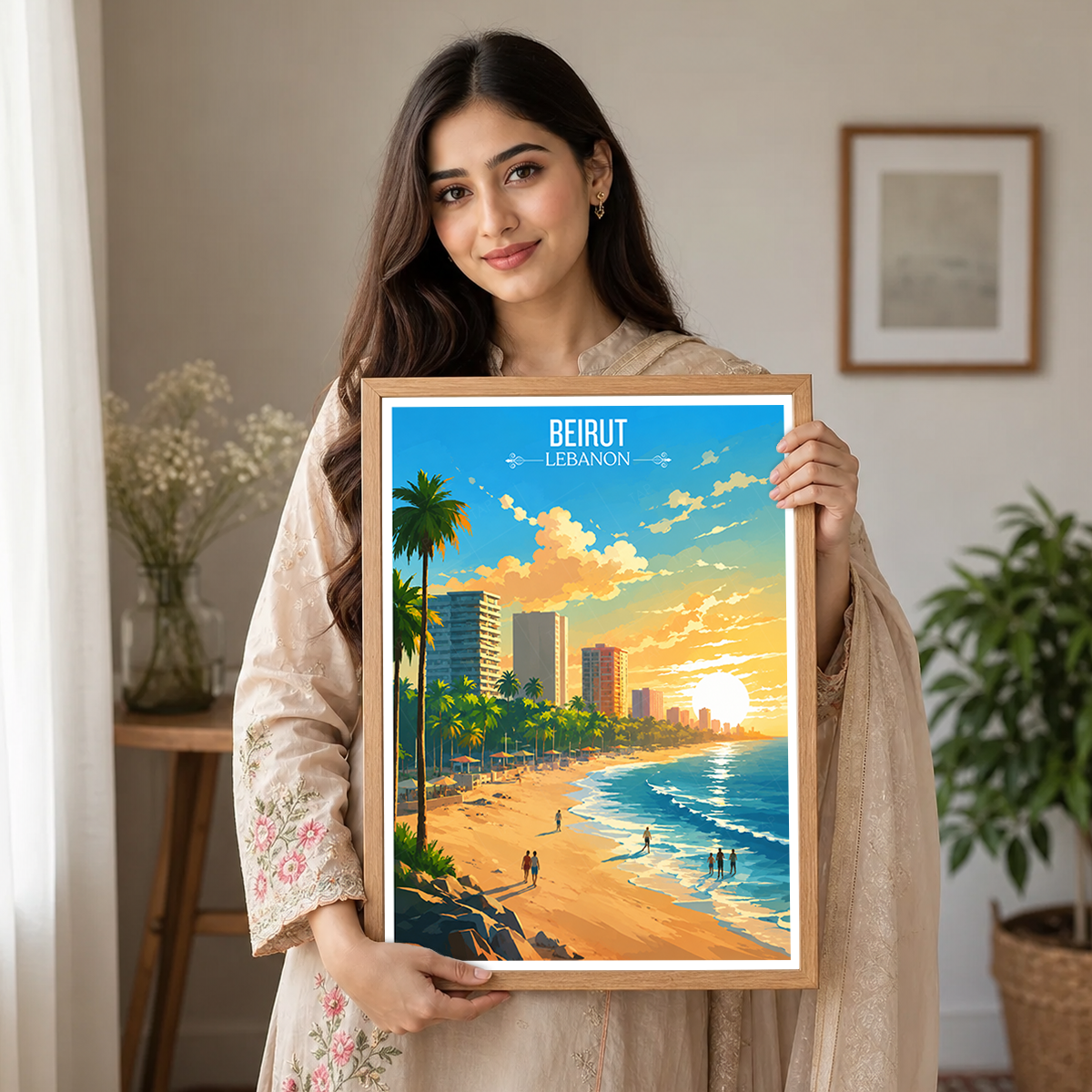 Beirut City - Lebanon - Travel Art Wall Deco Poster Print - Art Print - Travel Art Poster