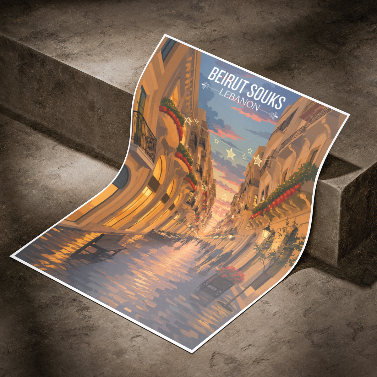 Beirut Souks - Lebanon - Travel Art Wall Deco Poster Print - Art Print - Travel Art Poster
