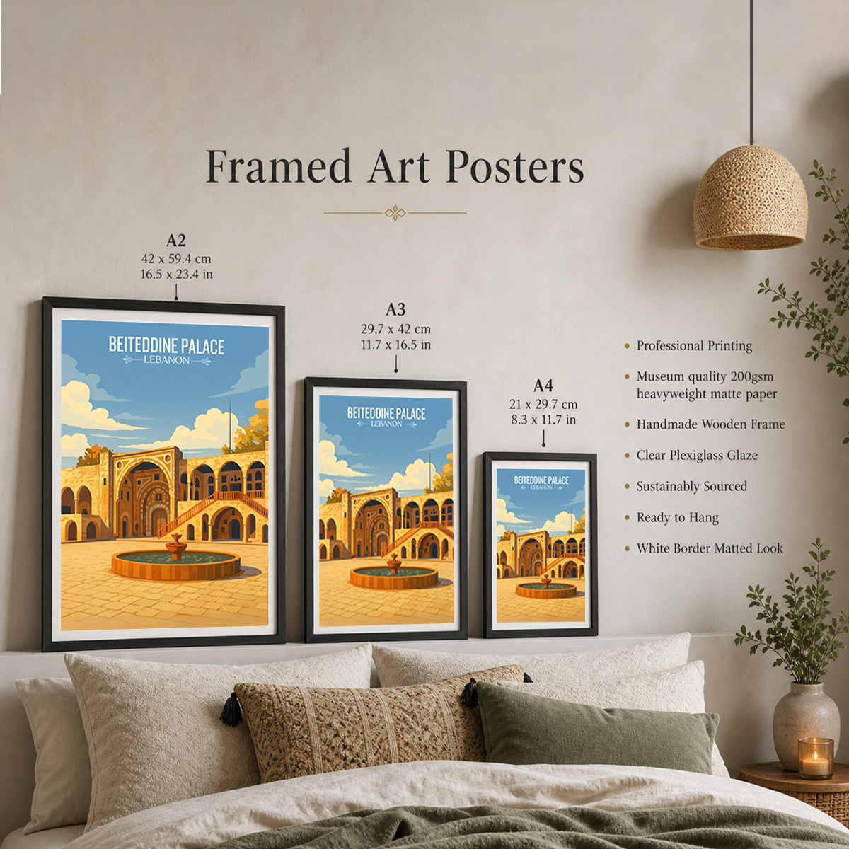 Beiteddine Palace - Lebanon - Travel Art Wall Deco Poster Print - Art Print - Travel Art Poster