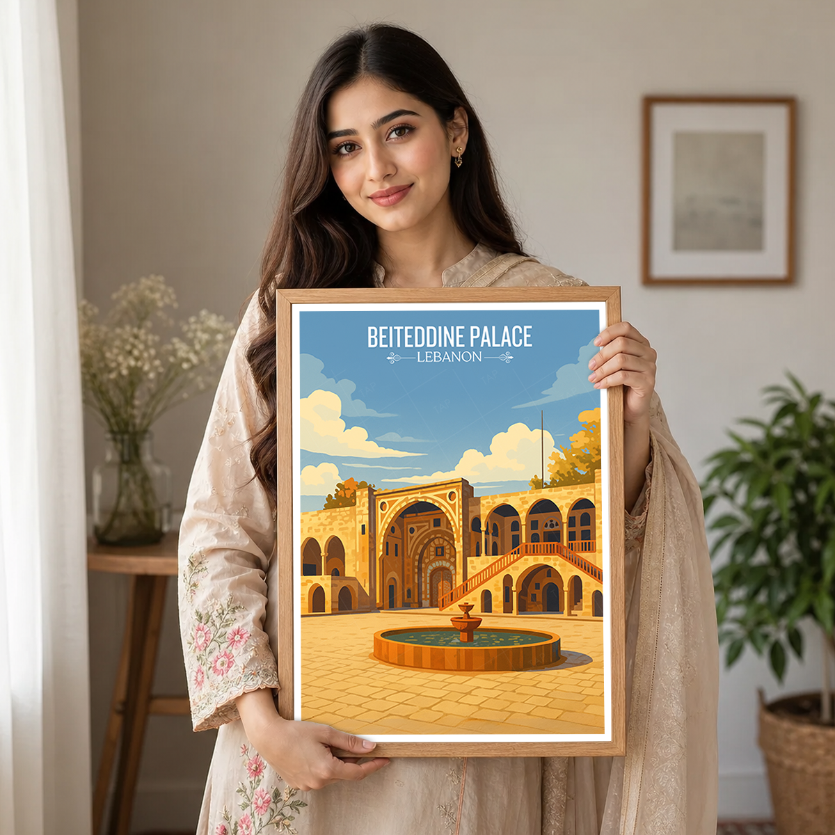 Beiteddine Palace - Lebanon - Travel Art Wall Deco Poster Print - Art Print - Travel Art Poster