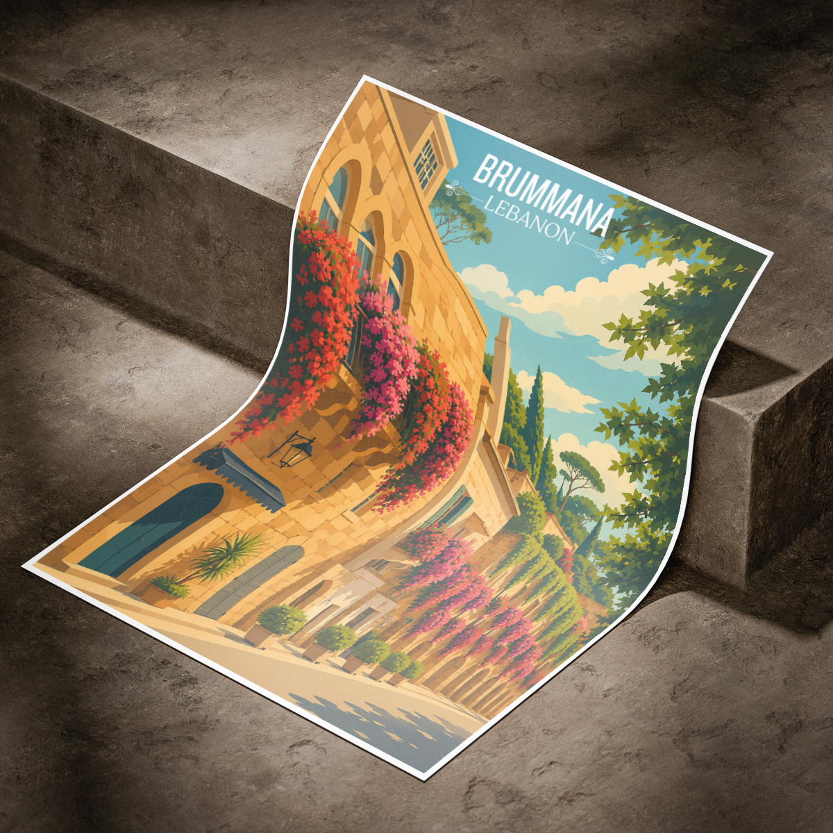 Brummana - Lebanon - Travel Art Wall Deco Poster Print - Art Print - Travel Art Poster