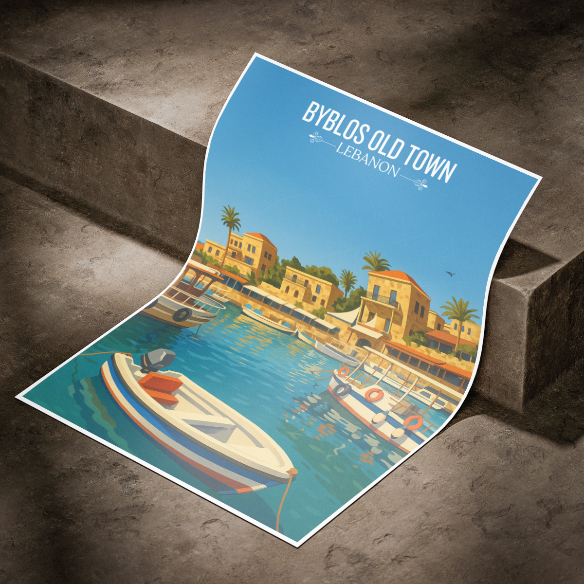 Byblos Old Town - Lebanon - Travel Art Wall Deco Poster Print - Art Print - Travel Art Poster
