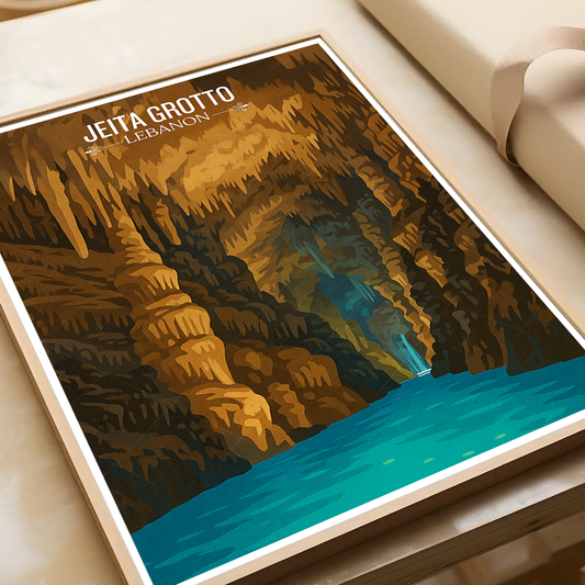 Jeita Grotto - Lebanon - Travel Art Wall Deco Poster Print - Art Print - Travel Art Poster