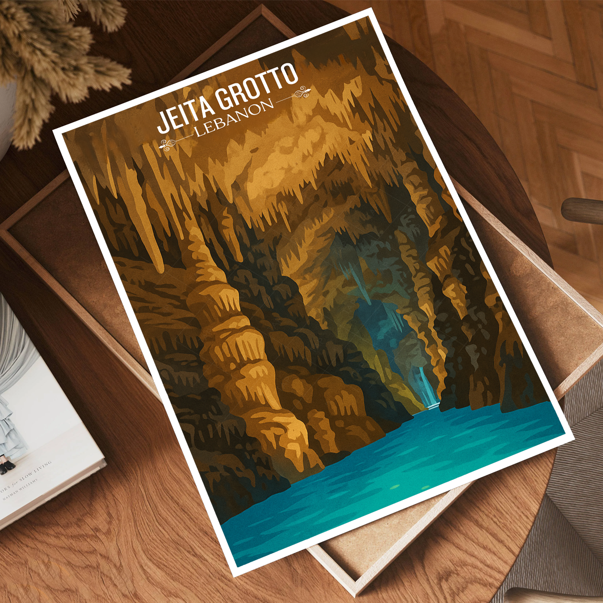 Jeita Grotto - Lebanon - Travel Art Wall Deco Poster Print - Art Print - Travel Art Poster