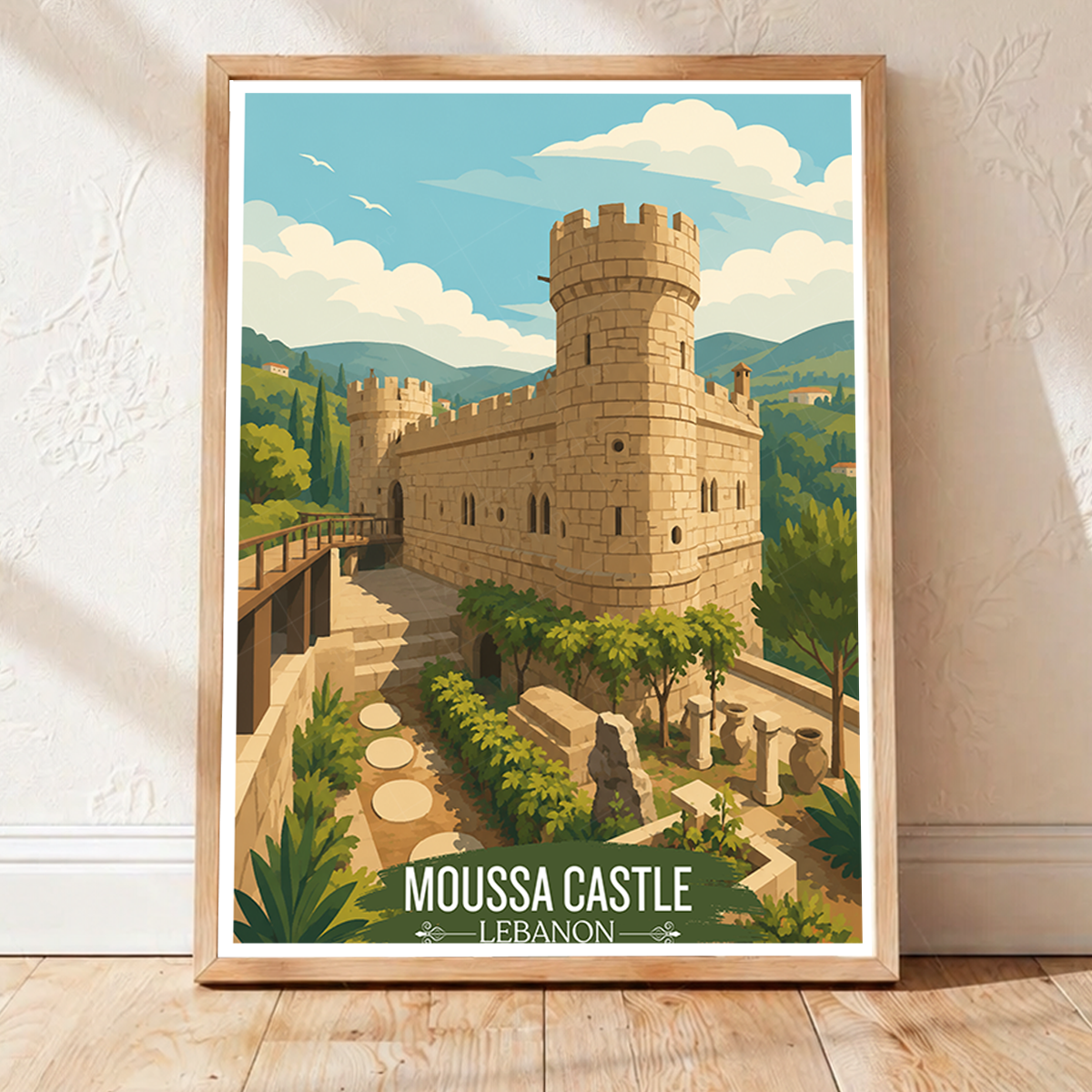 Moussa Castle - Lebanon - Travel Art Wall Deco Poster Print - Art Print - Travel Art Poster