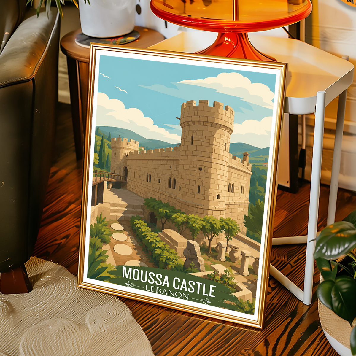 Moussa Castle - Lebanon - Travel Art Wall Deco Poster Print - Art Print - Travel Art Poster