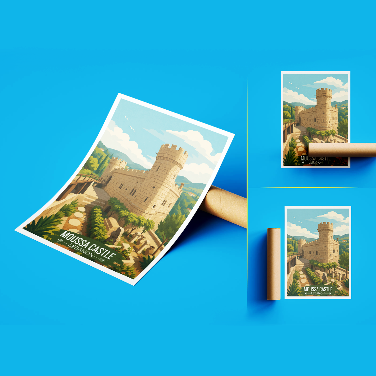 Moussa Castle - Lebanon - Travel Art Wall Deco Poster Print - Art Print - Travel Art Poster