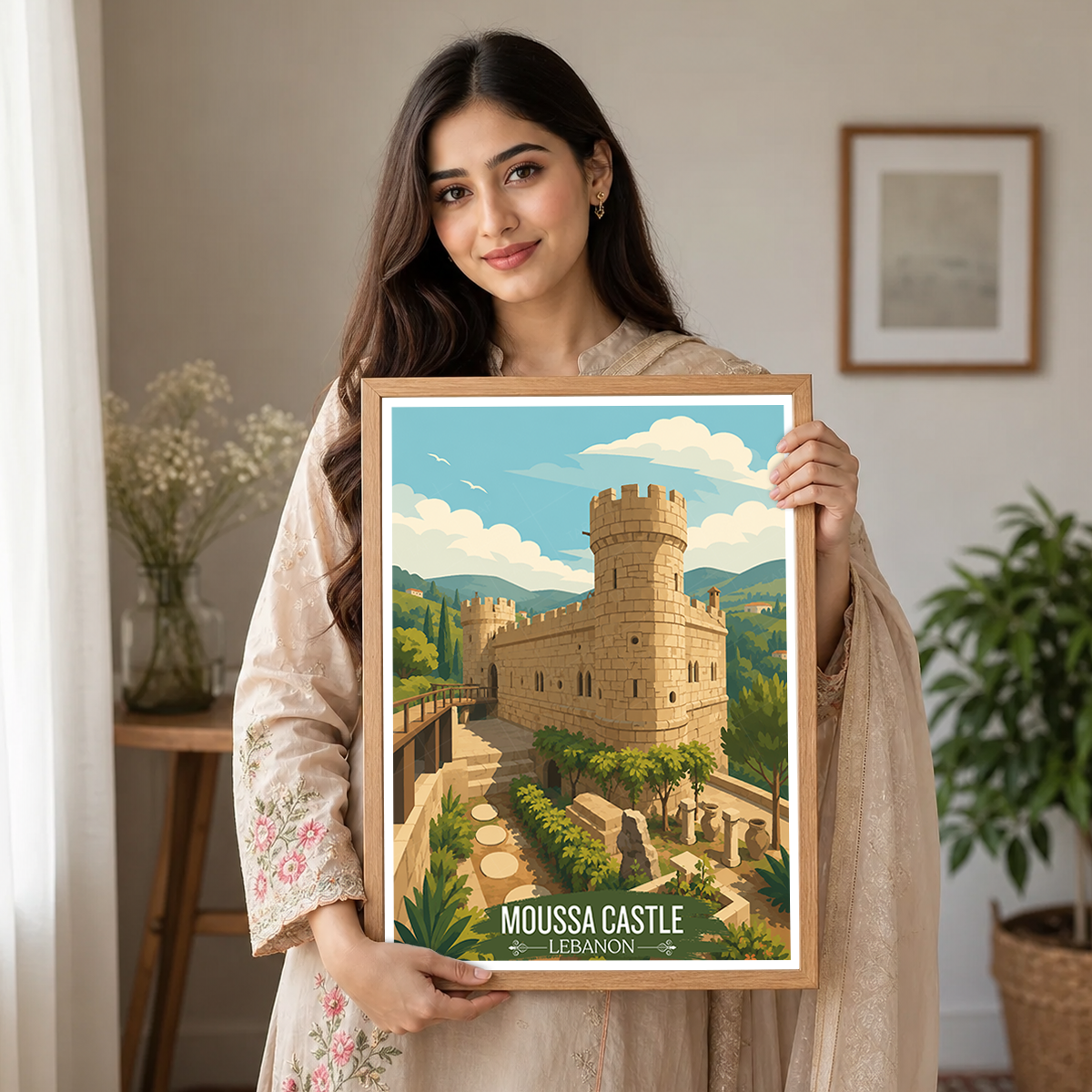 Moussa Castle - Lebanon - Travel Art Wall Deco Poster Print - Art Print - Travel Art Poster