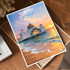 Ali Mosque - Malaysia - Vintage Travel Wall Art Poster Print