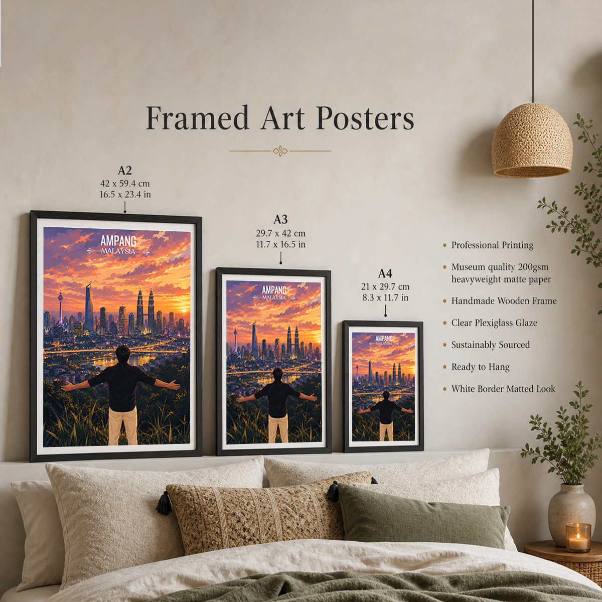 Ampang - Malaysia - Vintage Travel Wall Art Poster Print