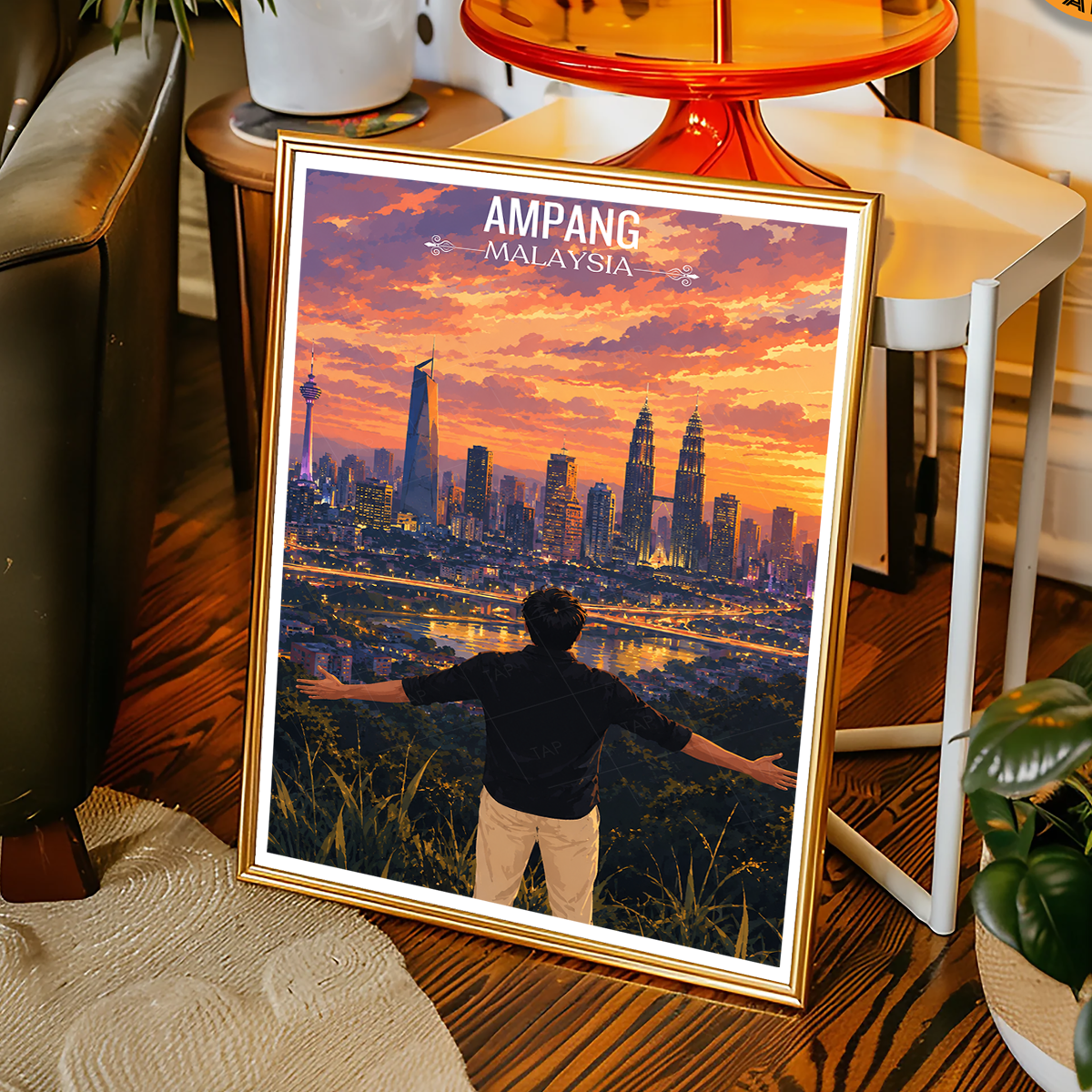 Ampang - Malaysia - Vintage Travel Wall Art Poster Print