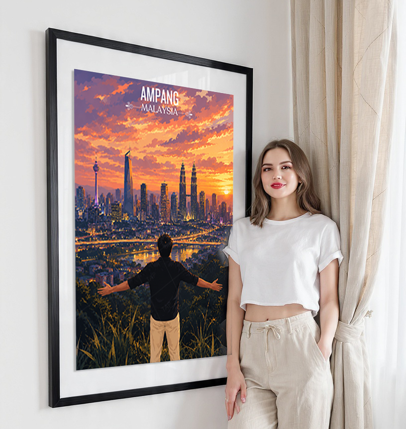 Ampang - Malaysia - Vintage Travel Wall Art Poster Print