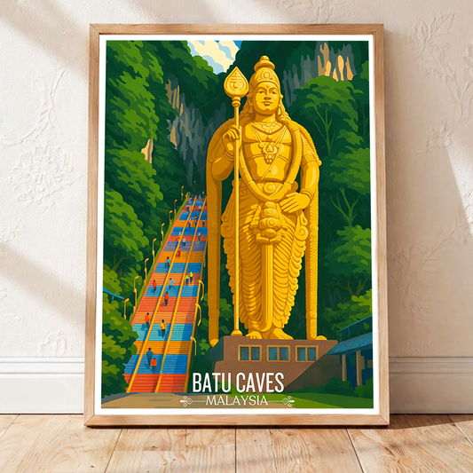 Batu Caves - Malaysia - Vintage Travel Wall Art Poster Print - Art Print - Travel Art Poster