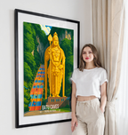 Batu Caves - Malaysia - Vintage Travel Wall Art Poster Print